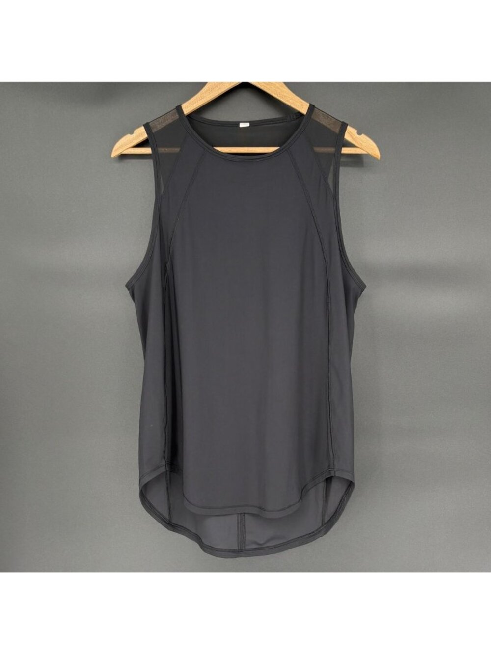 lululemon Sculpt Tank Womens XL Black Mesh Back Cutout Sleeveless Workout Gym